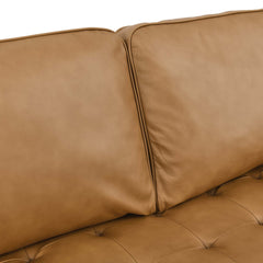 Valour Tan 98" Leather Sectional Sofa - Ornate Home