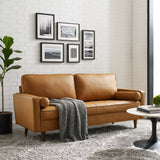 Valour Tan Leather Sofa - Ornate Home