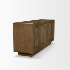 Valterra Dark Brown/Cappuccino Wood Marble 4 Door Sideboard