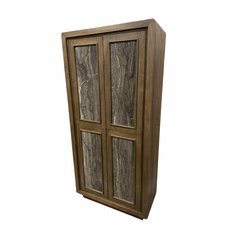 Valterra Dark Brown/Cappuccino Wood Marble 4 Door Tall Cabinet