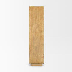 Valterra Light Brown Wood with Travertine 4 Door Tall Cabinet
