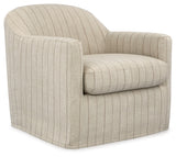 Valwick Cream/Brown Swivel Accent Chair (Online Special Price) - Ornate Home