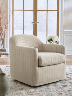 Valwick Cream/Brown Swivel Accent Chair - Ornate Home