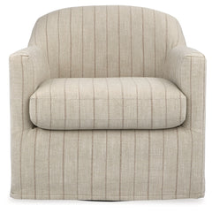 Valwick Cream/Brown Swivel Accent Chair - Ornate Home