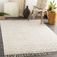 Valyermo Beige Hand Woven Cotton Rug - Clearance - Ornate Home
