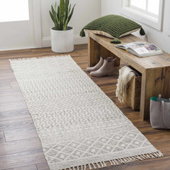 Valyermo Beige Hand Woven Cotton Rug - Clearance - Ornate Home