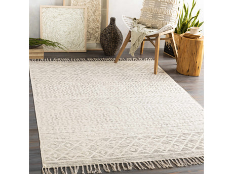 Valyermo Beige Hand Woven Cotton Rug - Ornate Home