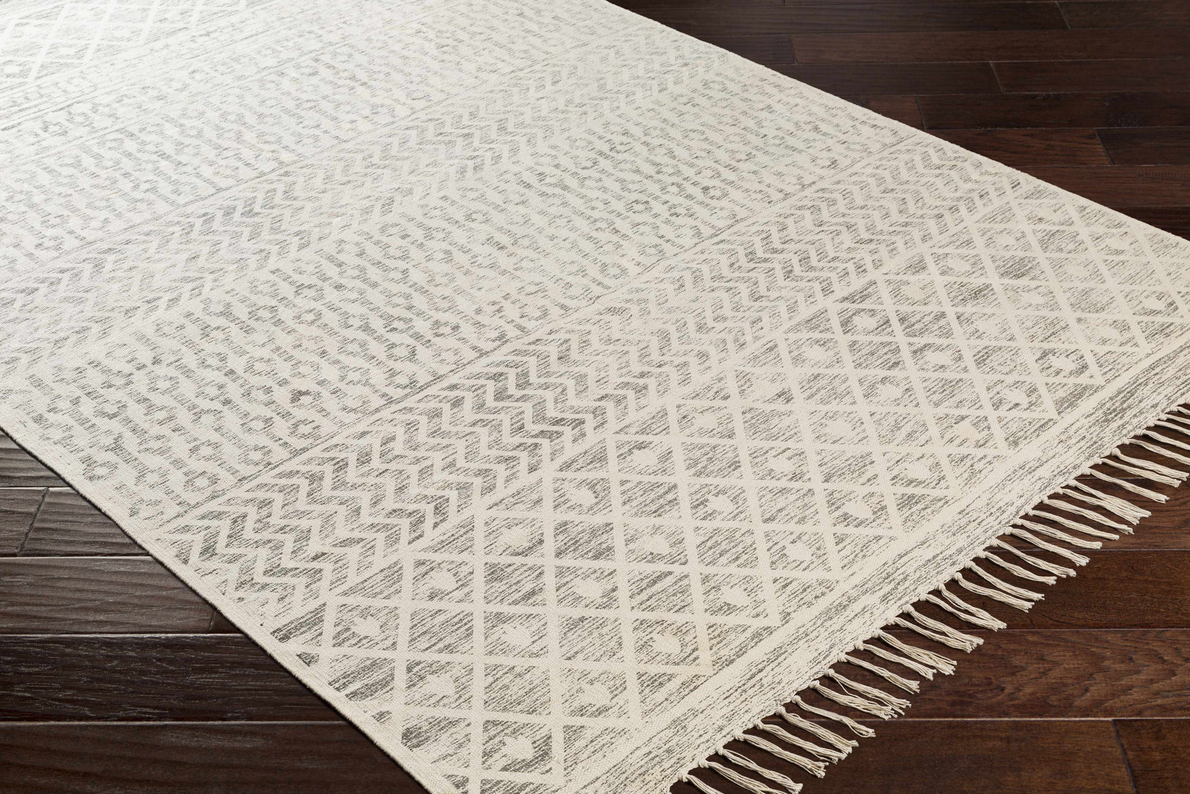 Valyermo Beige Hand Woven Cotton Rug - Ornate Home