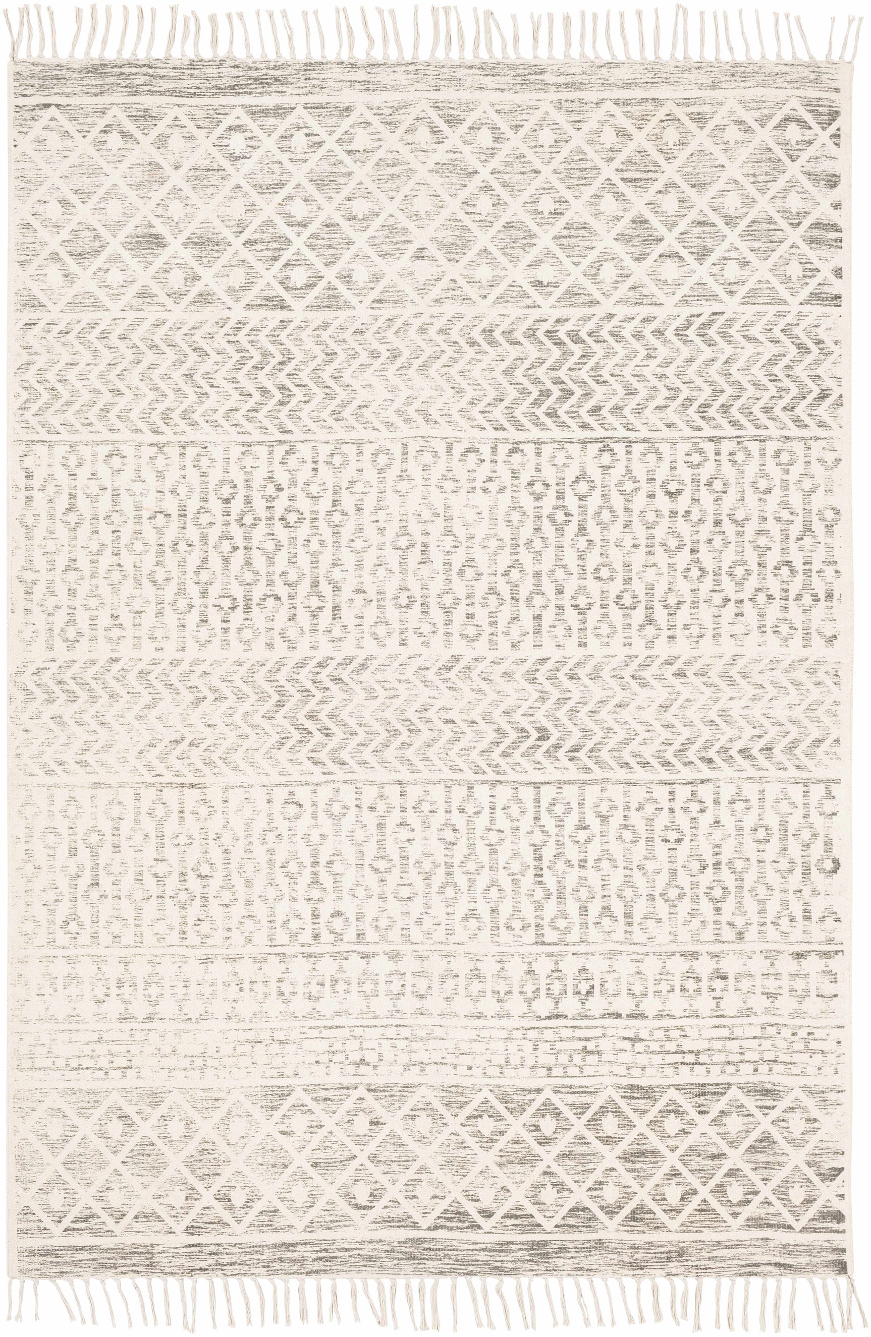 Valyermo Beige Hand Woven Cotton Rug - Ornate Home