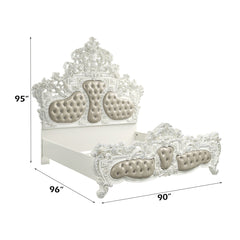 Vanaheim Antique White Eastern King Bed - Ornate Home
