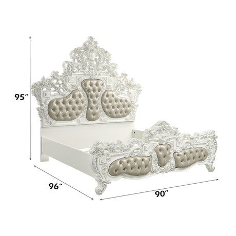 Vanaheim Antique White Eastern King Bed - Ornate Home