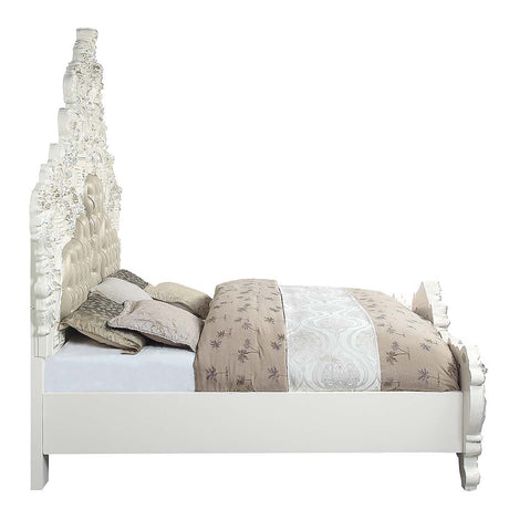 Vanaheim Antique White Eastern King Bed - Ornate Home