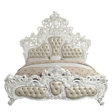 Vanaheim Antique White Eastern King Bed - Ornate Home