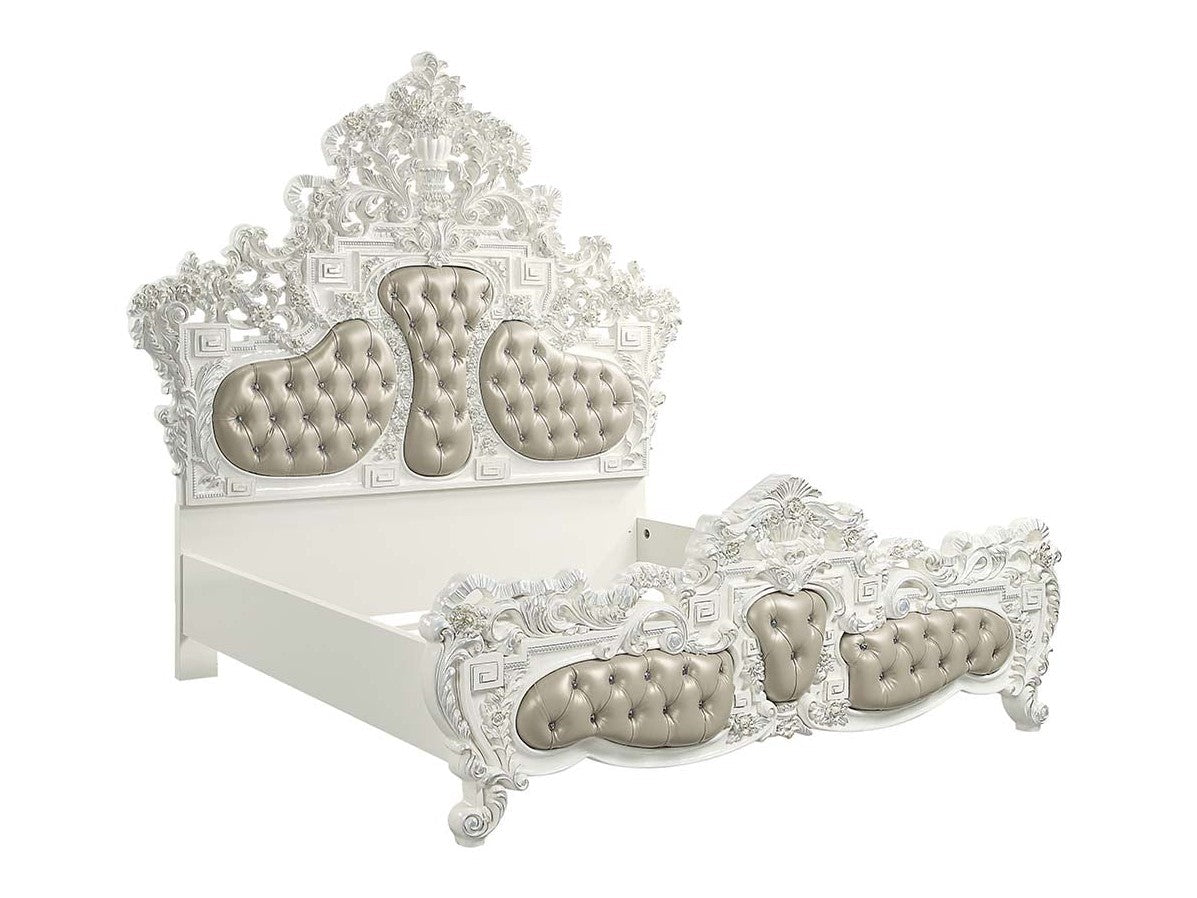 Vanaheim Antique White Eastern King Bed - Ornate Home