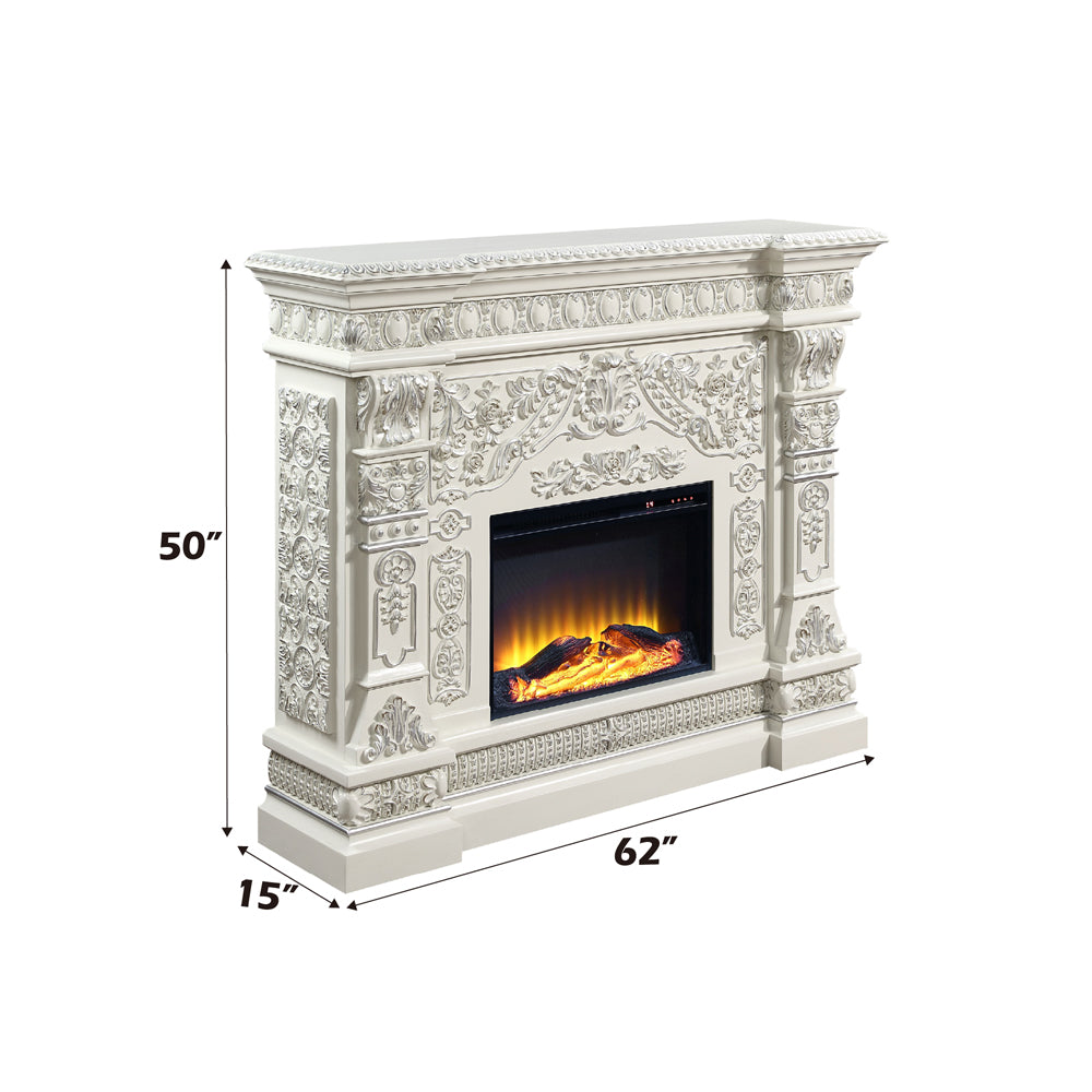 Vanaheim Antique White Fireplace - Ornate Home