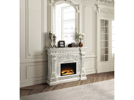 Vanaheim Antique White Fireplace - Ornate Home