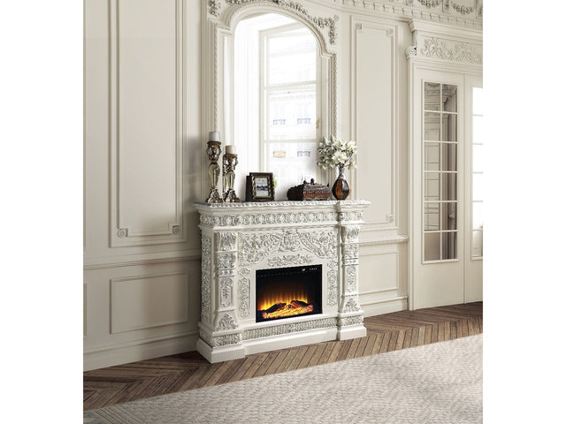 Vanaheim Antique White Fireplace - Ornate Home