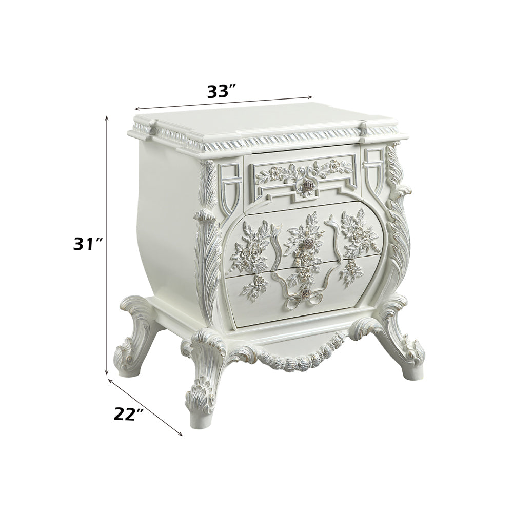 Vanaheim Antique White Nightstand - Ornate Home