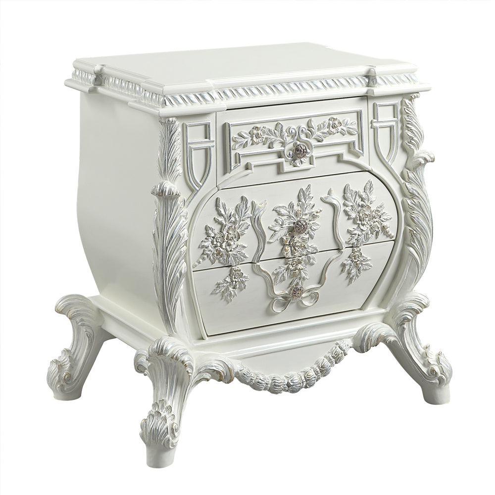 Vanaheim Antique White Nightstand - Ornate Home