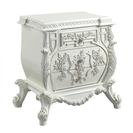 Vanaheim Antique White Nightstand - Ornate Home