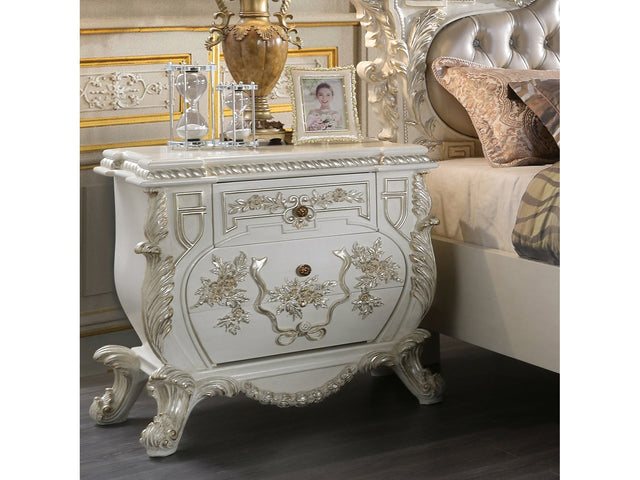 Vanaheim Antique White Nightstand - Ornate Home