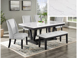 Vance Black/White Faux Marble Dining Table - Ornate Home