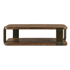 Vance Bronze/Woodtone Mappa Burl Coffee Table - Ornate Home