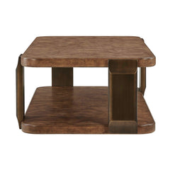 Vance Bronze/Woodtone Mappa Burl Coffee Table - Ornate Home