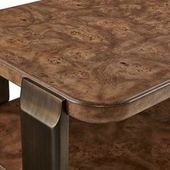 Vance Bronze/Woodtone Mappa Burl Coffee Table - Ornate Home