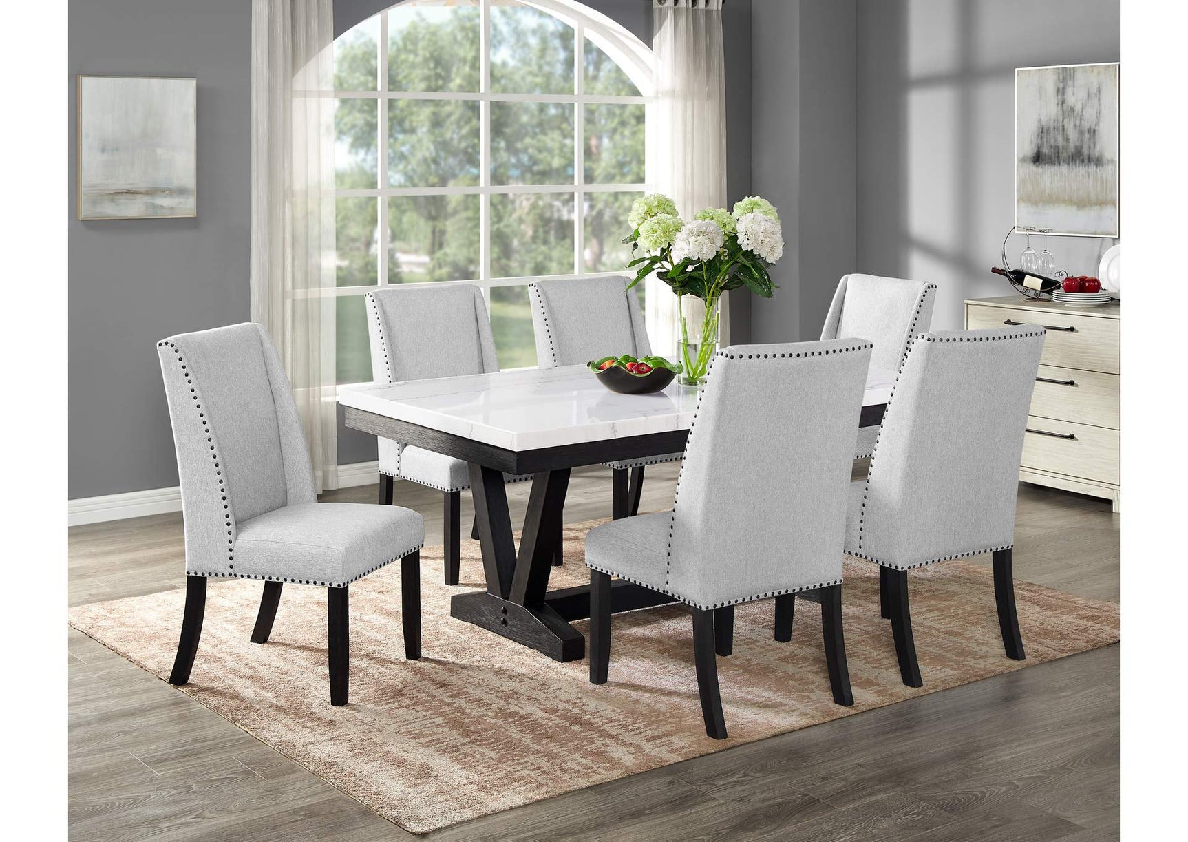 Vance Genuine Marble Top Dining Table - Ornate Home