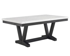 Vance Gray/Charcoal Faux Marble Top Dining Set - Ornate Home