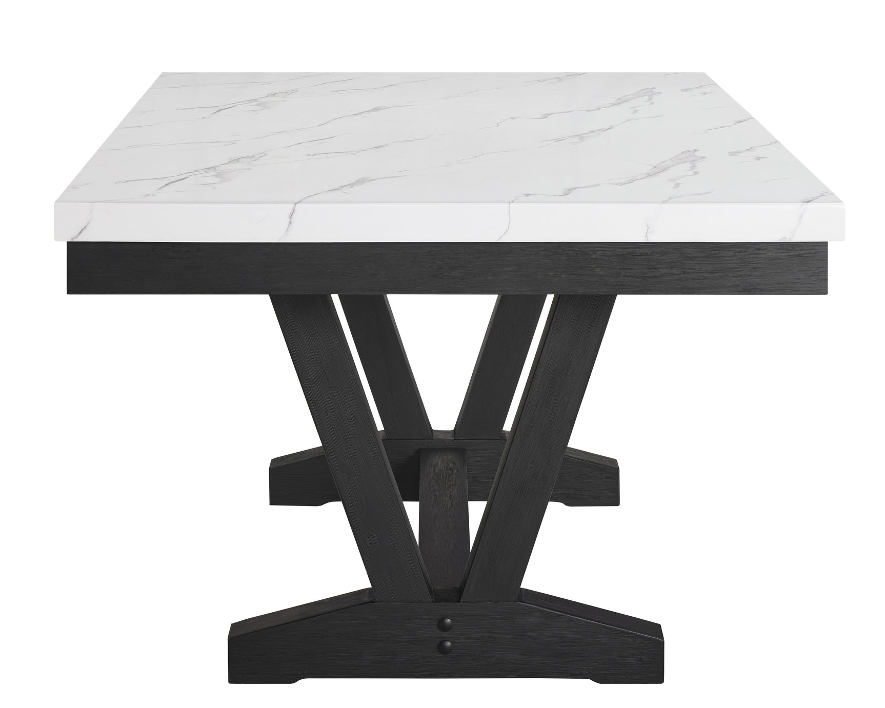 Vance Gray/Charcoal Faux Marble Top Dining Set - Ornate Home