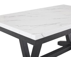 Vance Gray/Charcoal Faux Marble Top Dining Set - Ornate Home