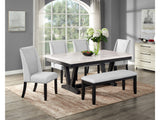 Varley Gray/Charcoal Genuine Marble Top Dining Set - Ornate Home