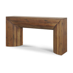 Vance Mid-Dark Brown Reclaimed Wood Rounded Console Table - Ornate Home