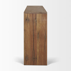 Vance Mid-Dark Brown Reclaimed Wood Rounded Console Table - Ornate Home