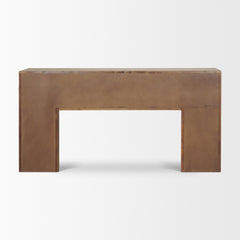 Vance Mid-Dark Brown Reclaimed Wood Rounded Console Table - Ornate Home