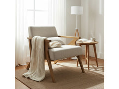Vance White/Brown Accent Chair - Ornate Home