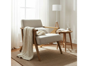Vance White/Brown Accent Chair - Ornate Home