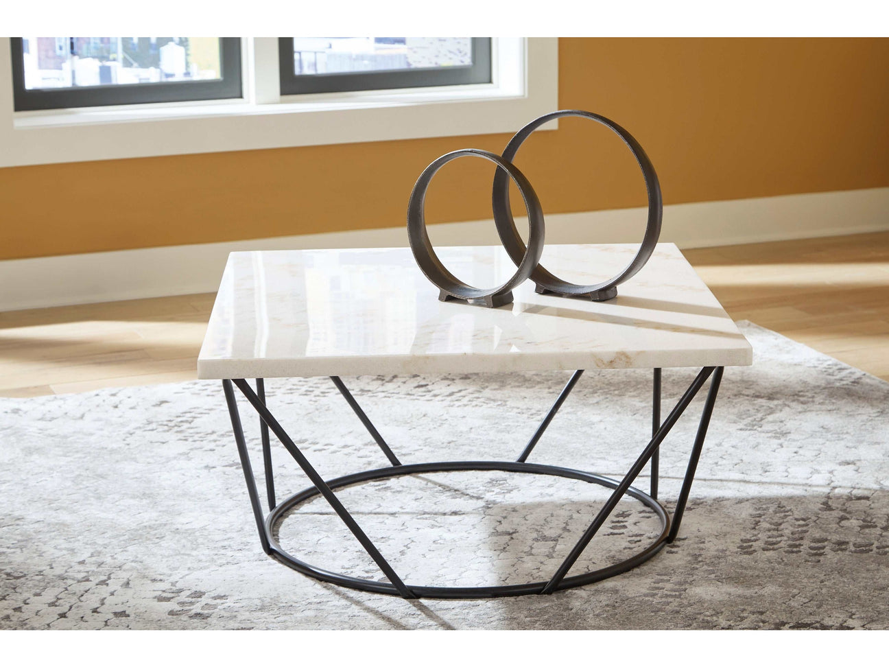 Vancent White/Black Square Coffee Table (Online Special Price) - Ornate Home