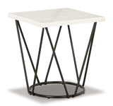 Vancent White & Black Square End Table - Ornate Home