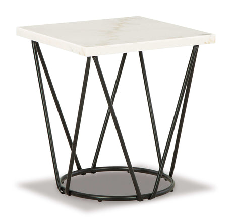 Vancent White & Black Square End Table - Ornate Home