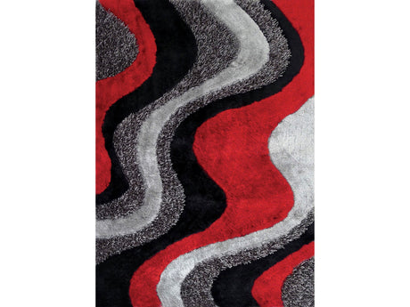 Vancouver Black/Gray/Red 5' X 7' Area Rug - Ornate Home