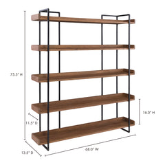 Vancouver Light Brown Large Bookshelf - Ornate Home