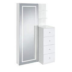 Vancouver White Floor Mirror with Storage