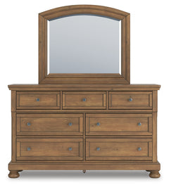 Vandenmore Medium Brown 7 Drawer Dresser and Mirror - Ornate Home