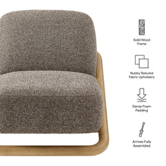 Vander Chestnut Earth Textured Fabric Accent Chair - Ornate Home