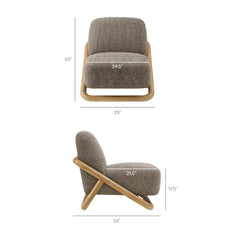 Vander Chestnut Earth Textured Fabric Accent Chair - Ornate Home