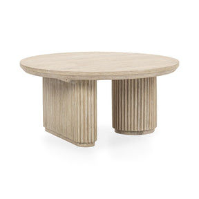 Vander Cream Washed Round Coffee Table - Ornate Home