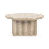 Vander Cream Washed Round Coffee Table - Ornate Home